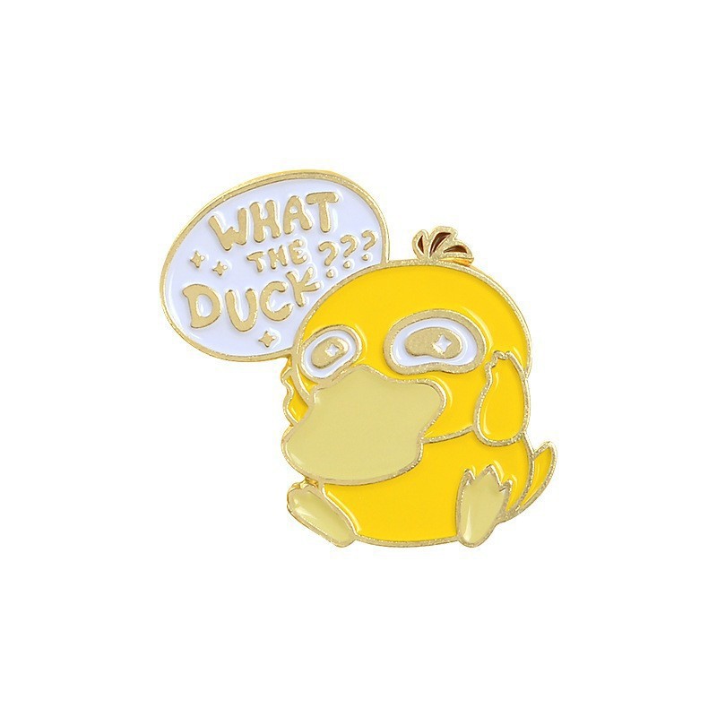 Flame Frog Small Yellow Duck Frog Shape Irregular Alloy Brooch