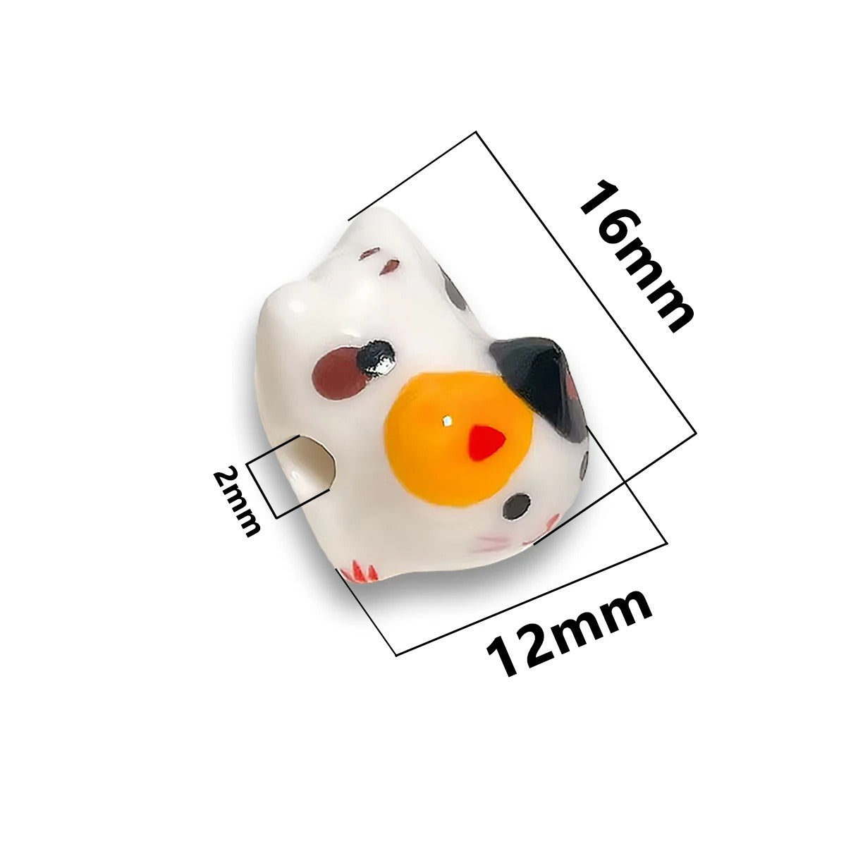 Cute Cat Beaded Wind Chimes Bracelet Necklace Handmade Lying Cute Cute Animal Ceramic Ornament