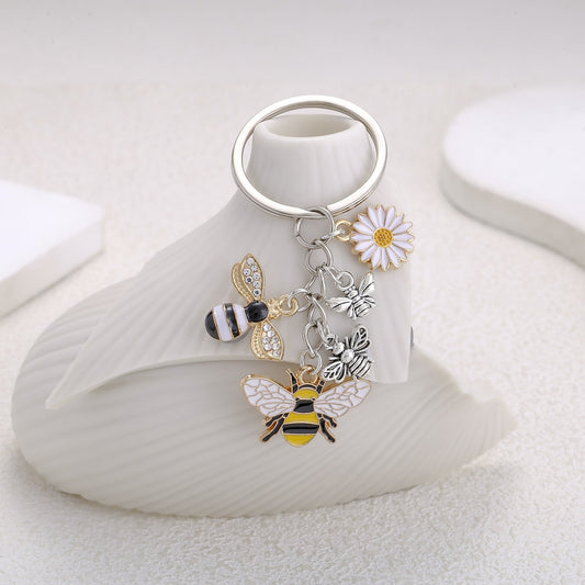 Oil Dripping Bee SUNFLOWER Keychain