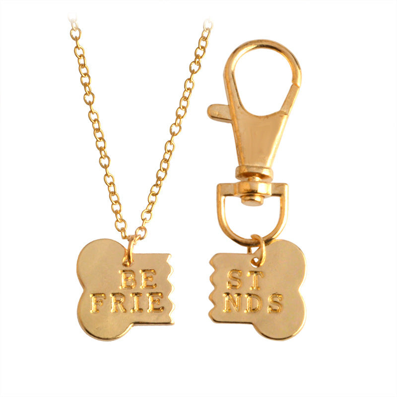 Best Friends Pendant Necklace And Keychain