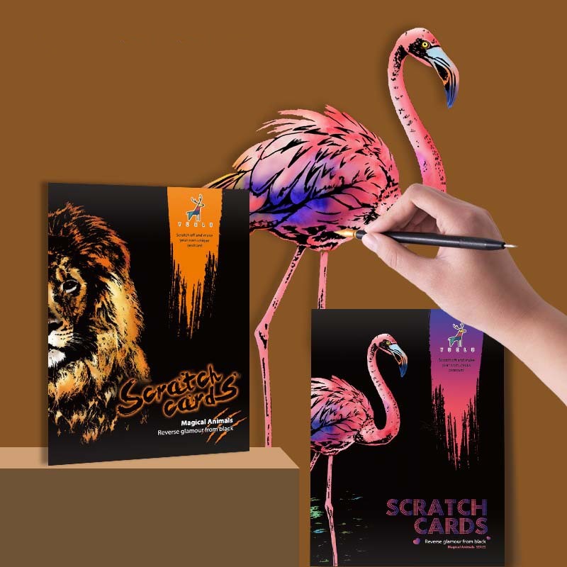 Colorful animal scratch paper