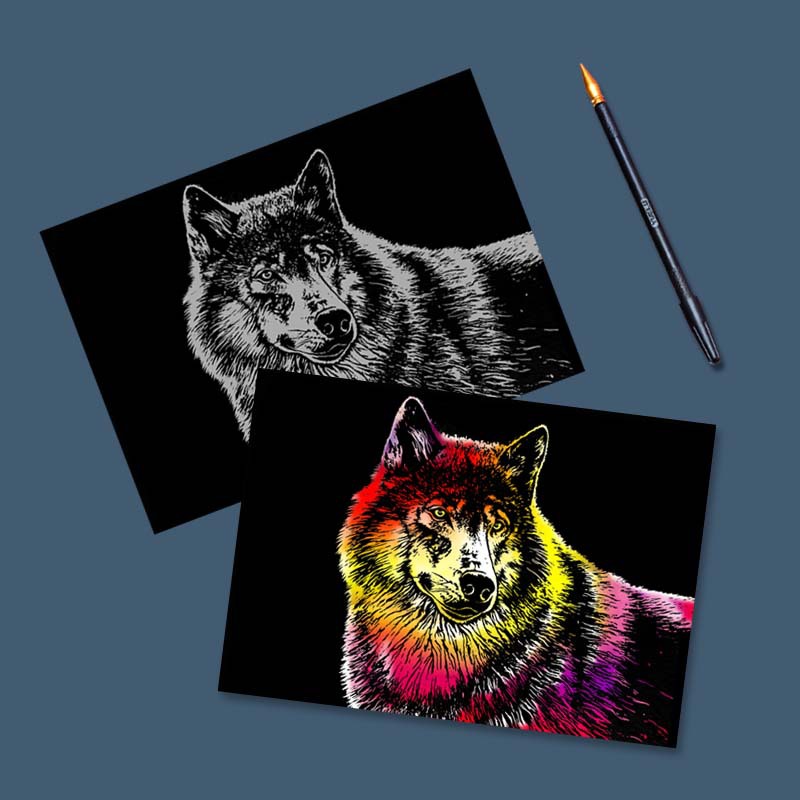 Colorful animal scratch paper