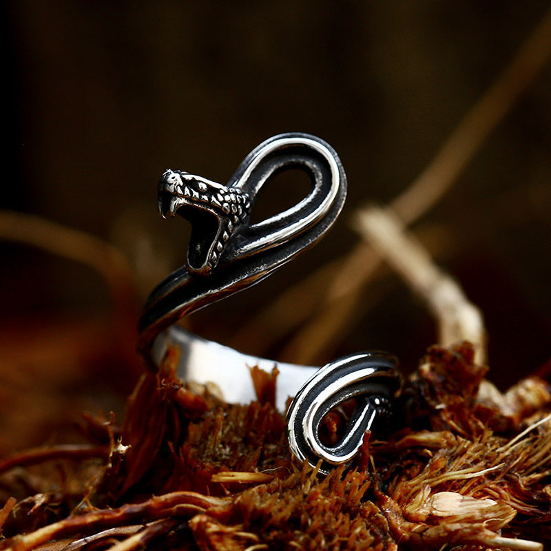 Vintage Stainless Steel Animal Snake Ring