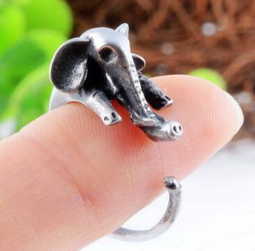 New foreign trade hot soft alloy plating brushed ancient tin adjustable animal long nose ring