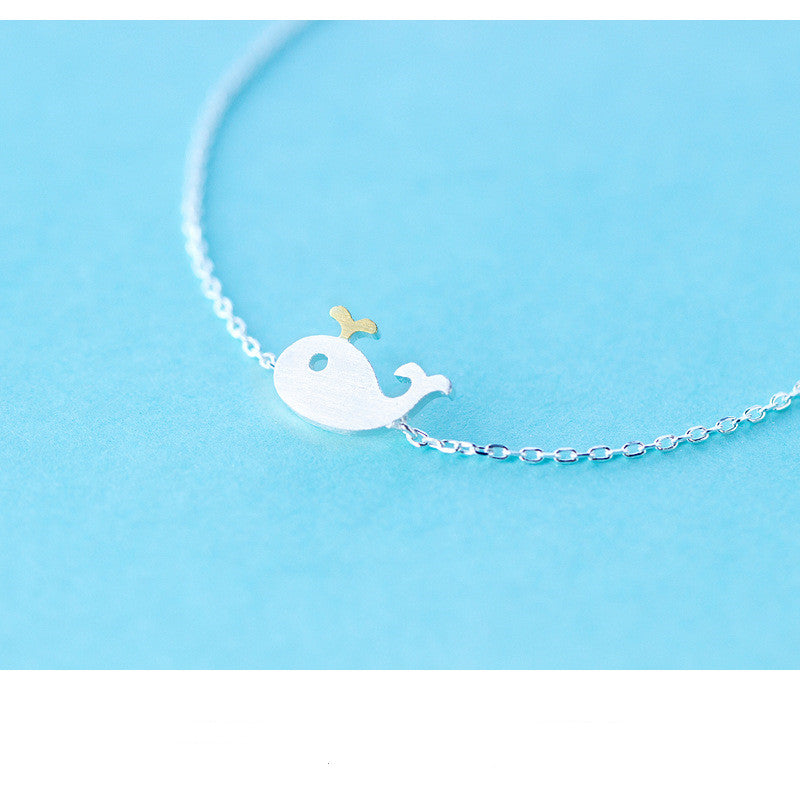 S925 silver whale bracelet