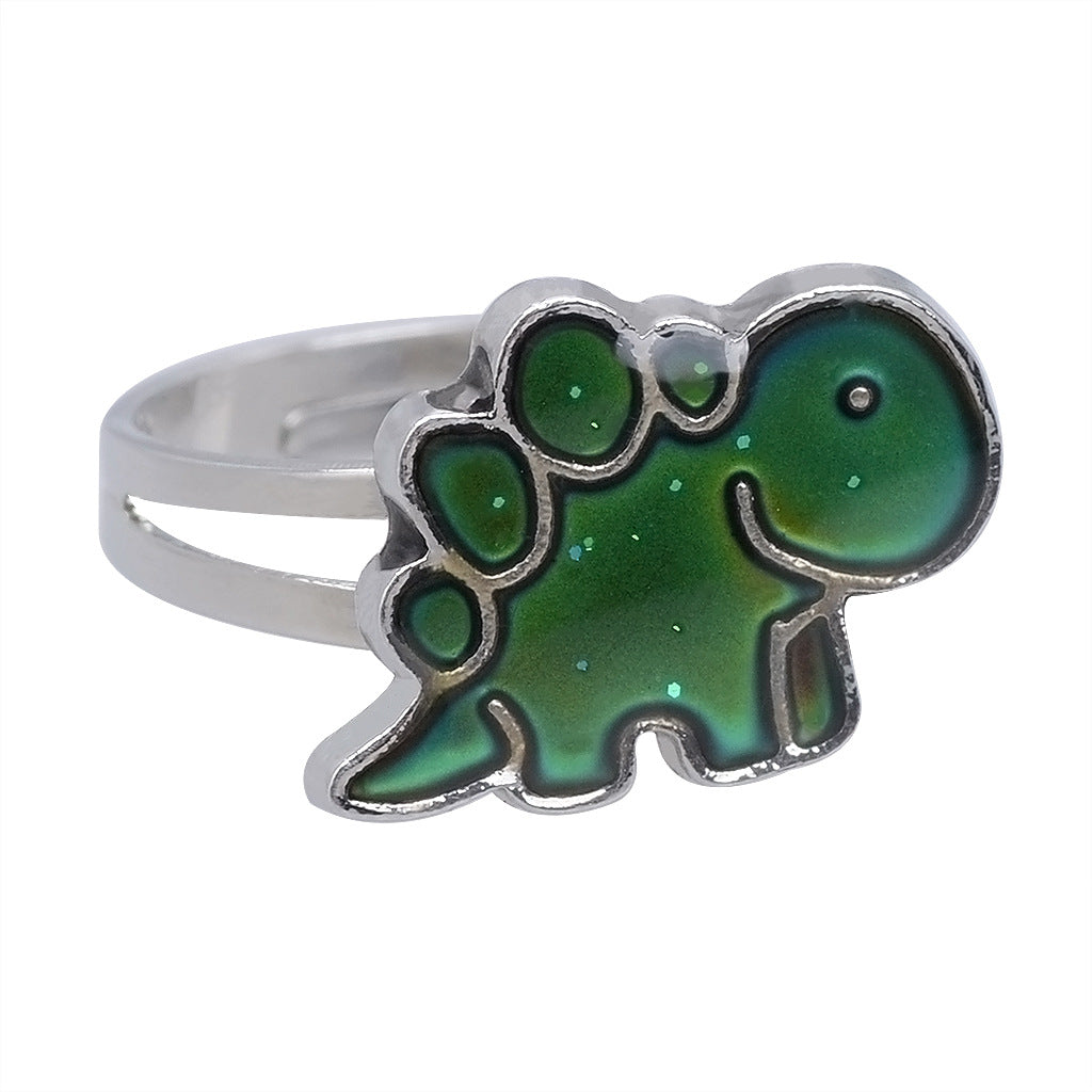 Fashion Cartoon Little Dinosaur Ring Thermochromic Ring