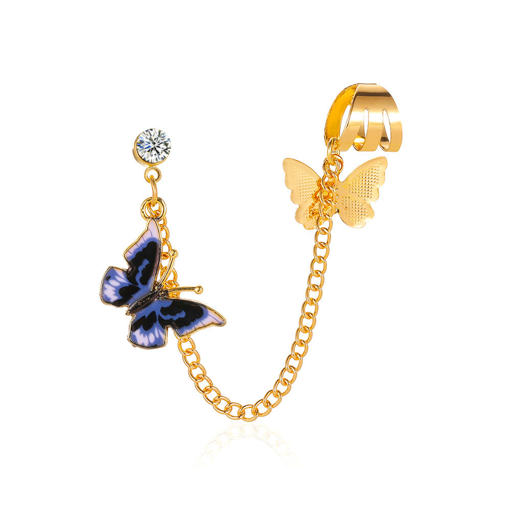 Fantasy Single Colorful Butterfly Earring
