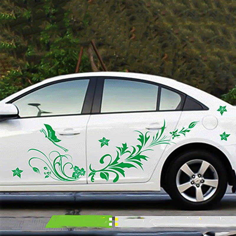 D-462 Butterfly Love Flower Body Sticker