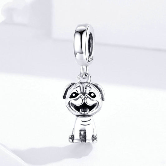 S925 Sterling Silver Dog Pendant Animal Jewelry Accessory