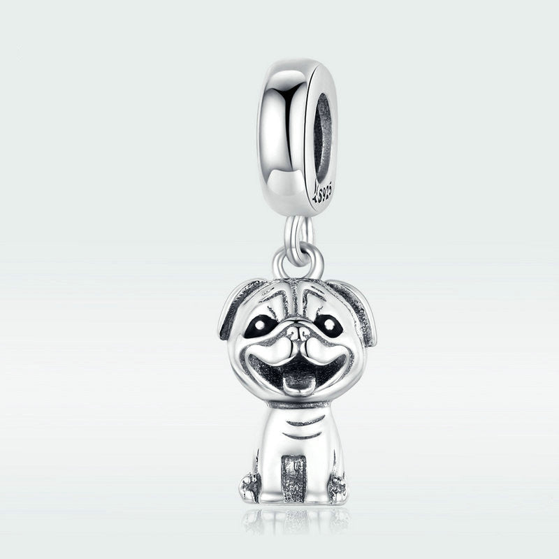 S925 Sterling Silver Dog Pendant Animal Jewelry Accessory