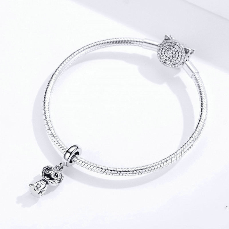 S925 Sterling Silver Dog Pendant Animal Jewelry Accessory