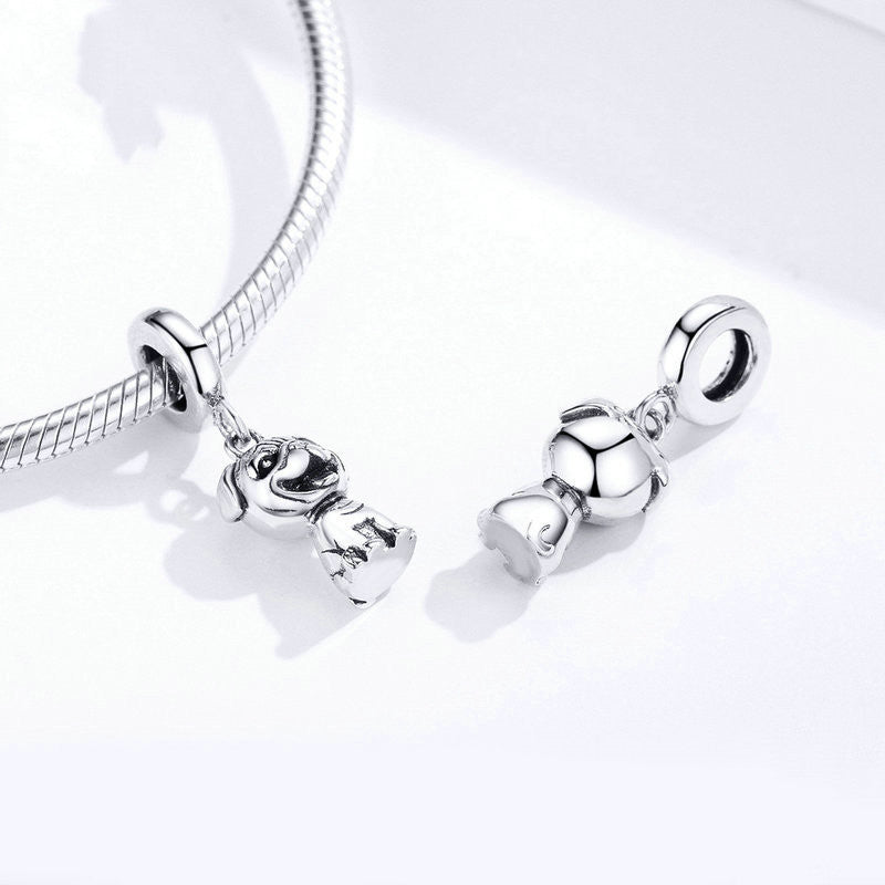 S925 Sterling Silver Dog Pendant Animal Jewelry Accessory