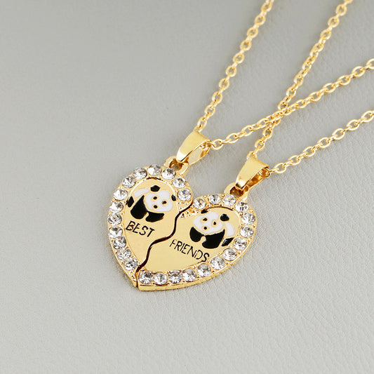 Panda Anchor Necklace With Diamond Pendant Necklace