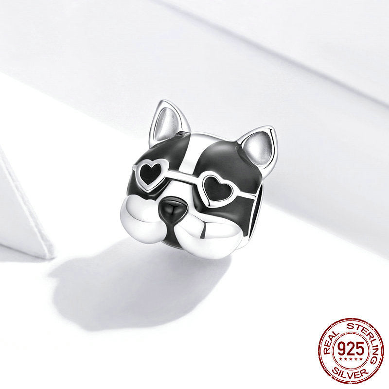 Cute Dog 925 Silver Bracelet Beads, Dripping Cute Animal Bracelet DIY Accessories