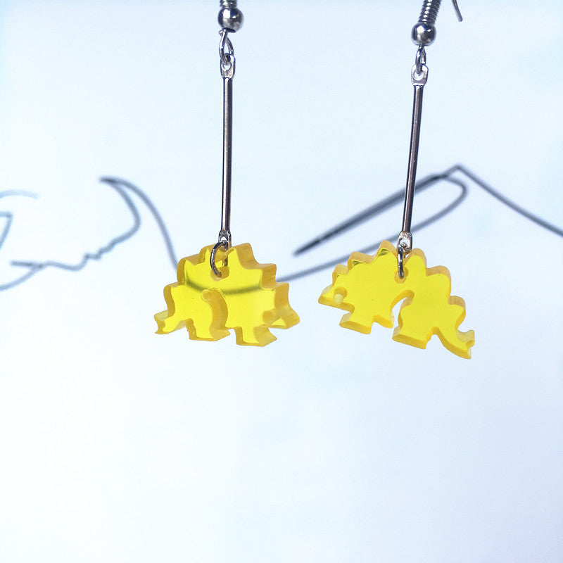 Transparent Acrylic Dinosaur Little Monster Earring Ear Clip