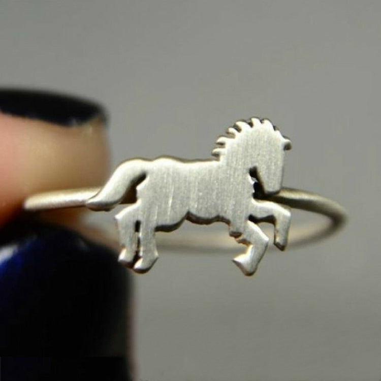 Silver Horse To Success Ring Men's Fashion Simple Ring