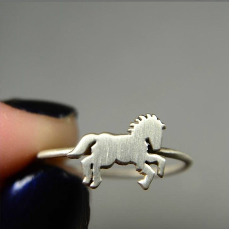 Silver Horse To Success Ring Men's Fashion Simple Ring