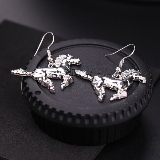 Little Cute Alloy Jewelry Zodiac Animal Horse Earrings