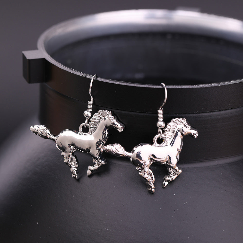 Little Cute Alloy Jewelry Zodiac Animal Horse Earrings