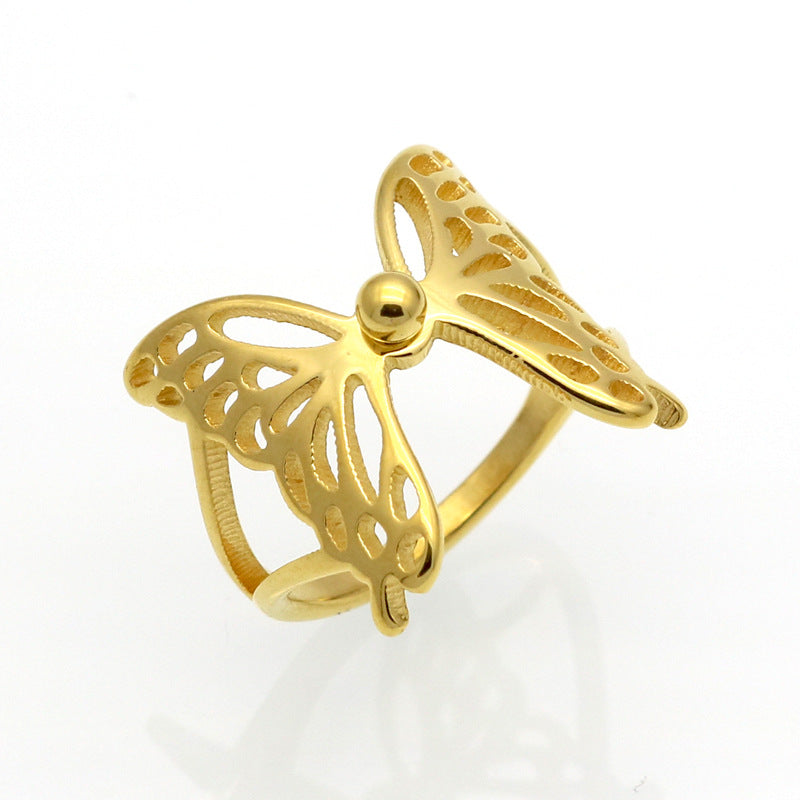 Butterfly Wings Flying Hollow Ring Ring