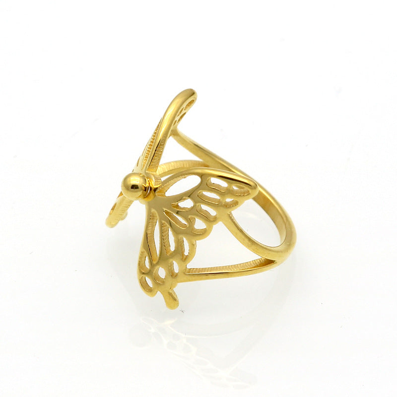 Butterfly Wings Flying Hollow Ring Ring