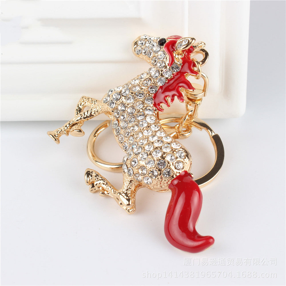 Zodiac Horse Horse Crystal Diamond Men's Keychain