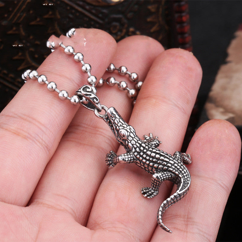 Animal Jewelry Wholesale Titanium Steel Pendant Men's Crocodile Pendant