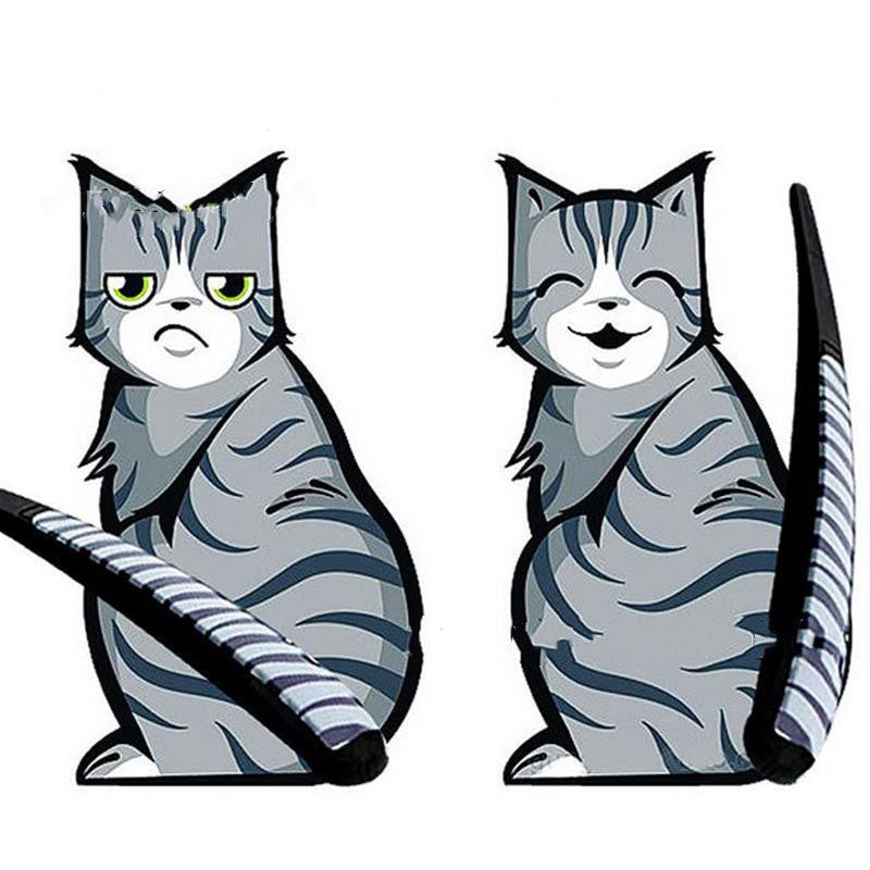 Car Wiper Cat Car Sticker Smile Cat Sticker