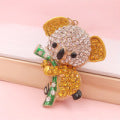 Cute Cartoon Metal Rhinestone Koala Keychain