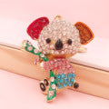 Cute Cartoon Metal Rhinestone Koala Keychain