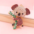 Cute Cartoon Metal Rhinestone Koala Keychain