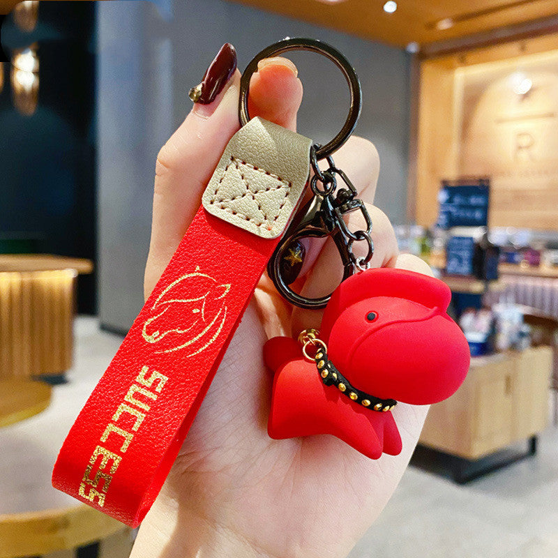 Creative Nordic Style Resin Pony Keychain Female Cute Cartoon Doll Key Chain Bag Pendant Couple Accessories