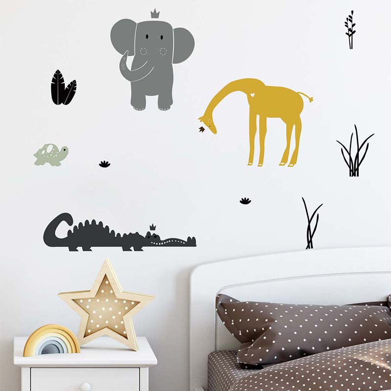 Cartoon Minimal Animal Wall Sticker