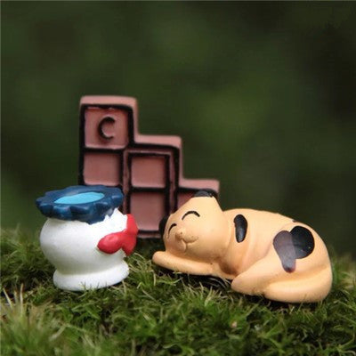 Micro Landscape Decoration Set Eco Bottle Accessories Succulent Decoration Mini Cute Animal Three-Piece Jewelry Decoration