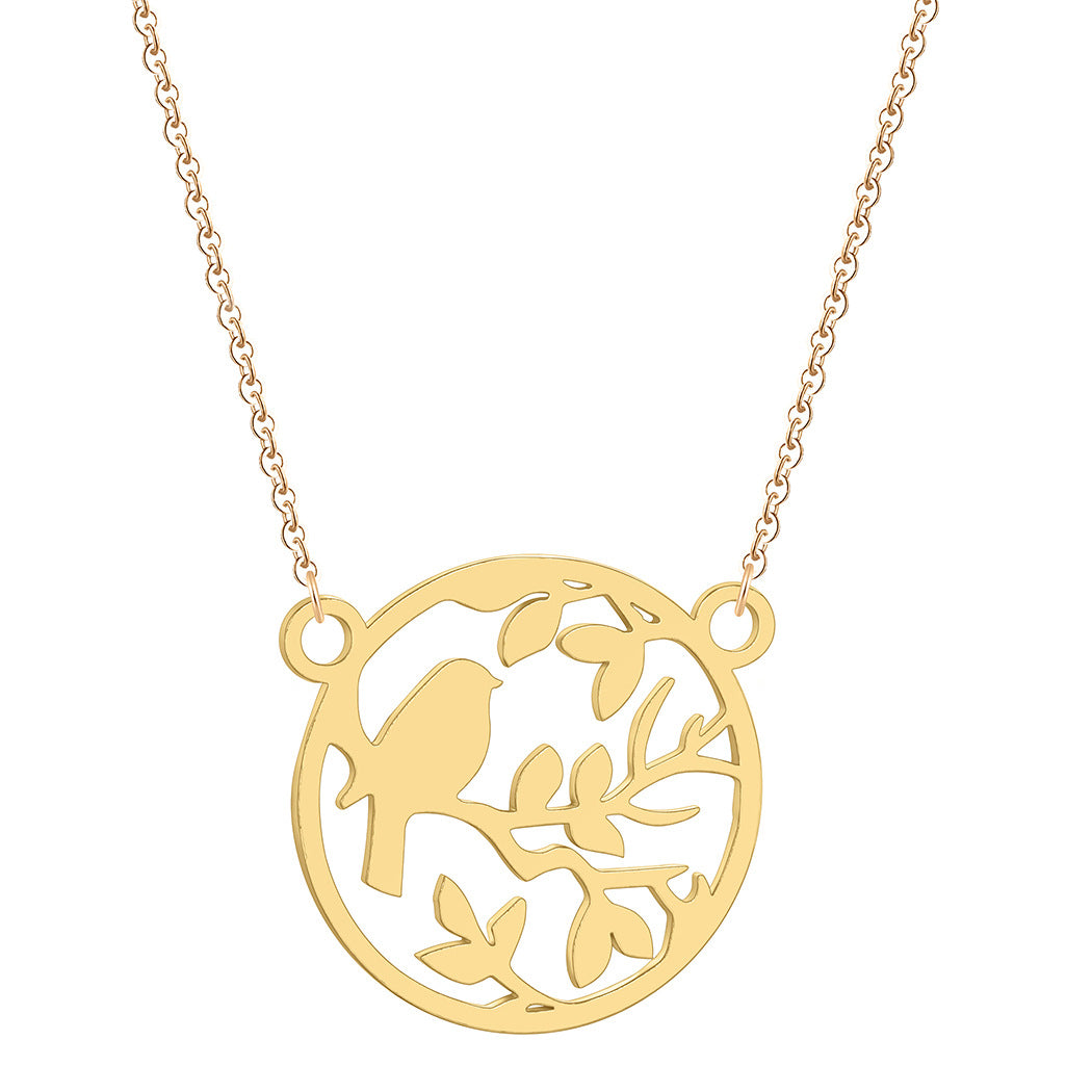 New Stainless Steel Animal Bird Necklace Fashion Sparrow Necklace