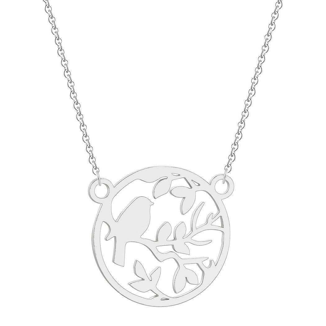New Stainless Steel Animal Bird Necklace Fashion Sparrow Necklace