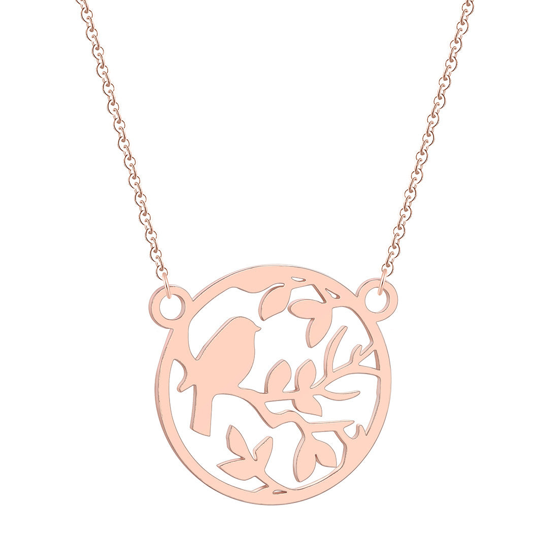 New Stainless Steel Animal Bird Necklace Fashion Sparrow Necklace