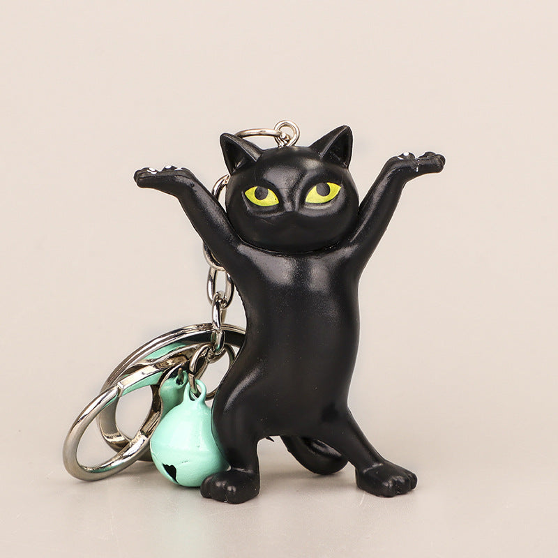 Dancing Cat Keychain Cartoon Enchanting Kitten Pendant Bag Pendant Small Gift