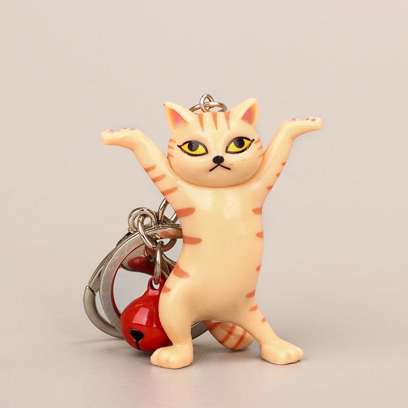 Dancing Cat Keychain Cartoon Enchanting Kitten Pendant Bag Pendant Small Gift