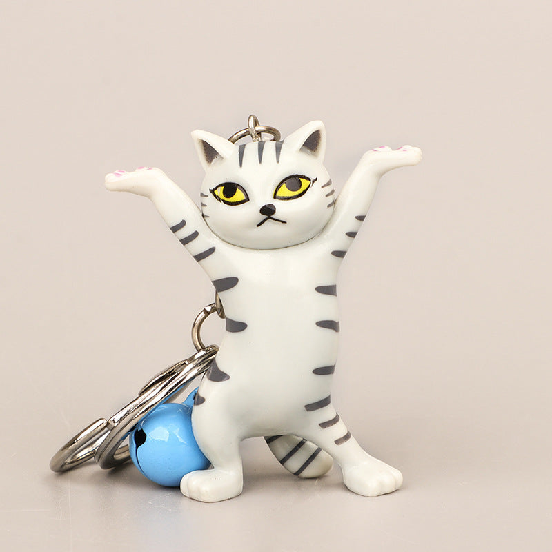 Dancing Cat Keychain Cartoon Enchanting Kitten Pendant Bag Pendant Small Gift