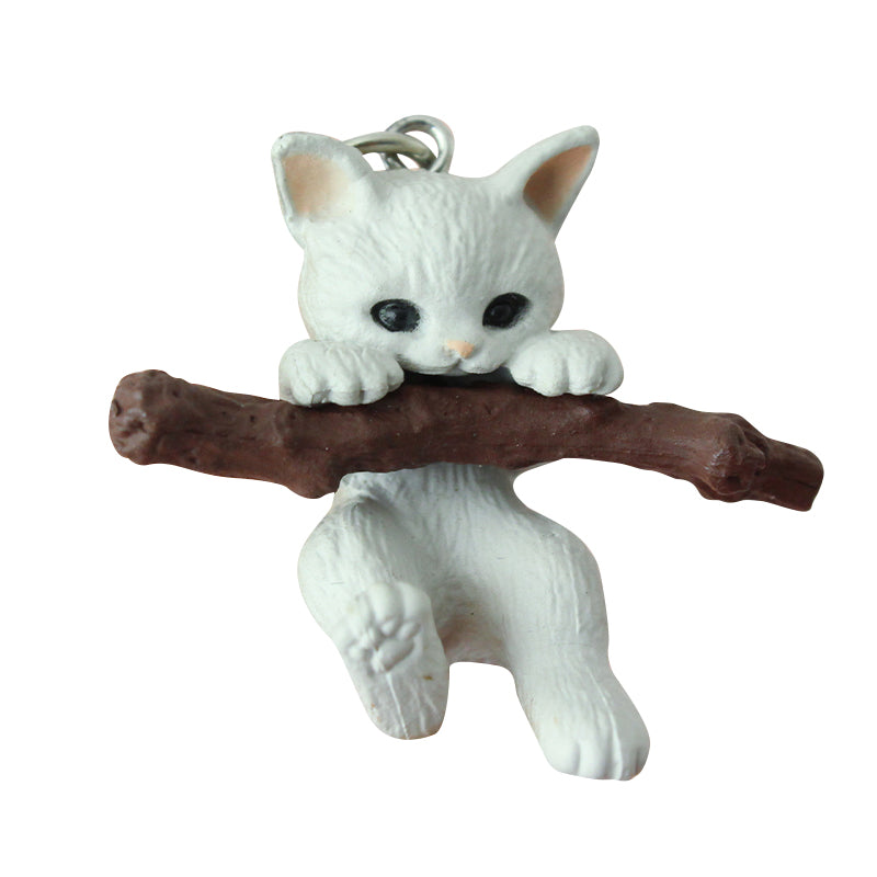 Cute Pet Branch Kitty Bell Buckle Key Chain Q Version Cartoon Farm Cat Keychain