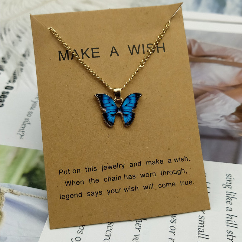 Korean Fashion Cute Butterfly Pendant Necklace for Women Golden Color Statement Necklace Jewelry Gifts Wholesale Dropshipping