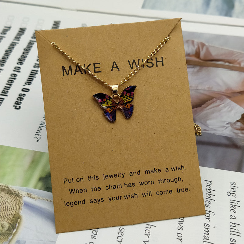 Korean Fashion Cute Butterfly Pendant Necklace for Women Golden Color Statement Necklace Jewelry Gifts Wholesale Dropshipping