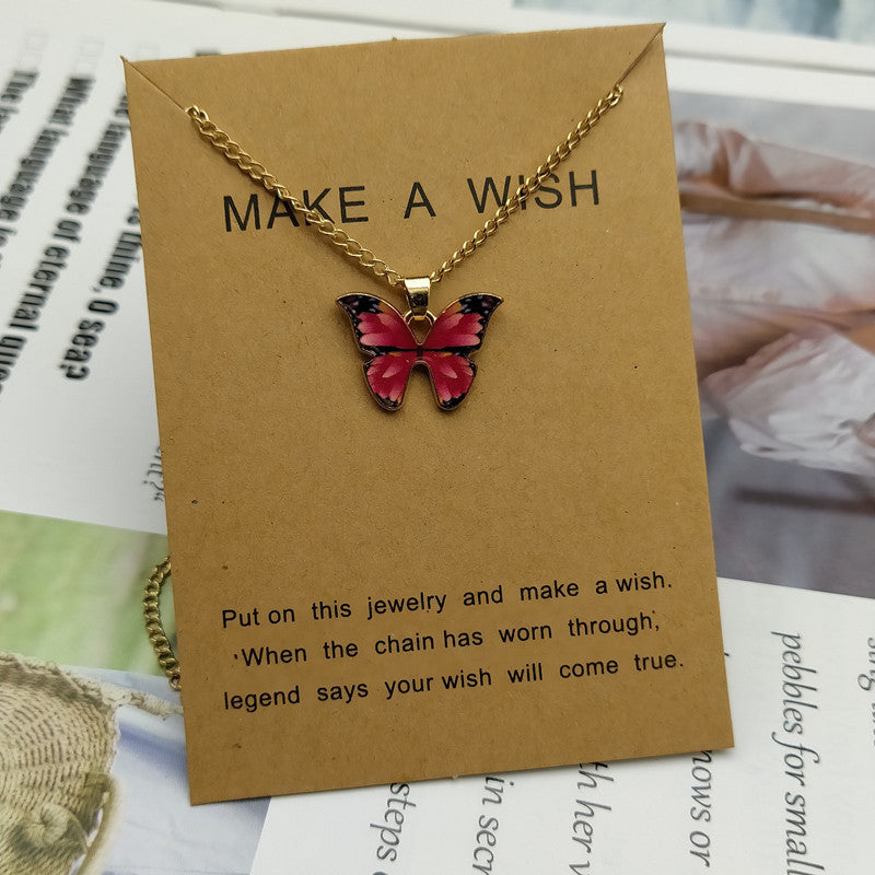 Korean Fashion Cute Butterfly Pendant Necklace for Women Golden Color Statement Necklace Jewelry Gifts Wholesale Dropshipping