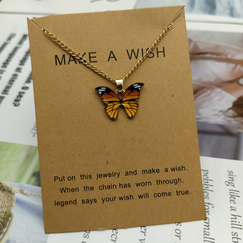 Korean Fashion Cute Butterfly Pendant Necklace for Women Golden Color Statement Necklace Jewelry Gifts Wholesale Dropshipping