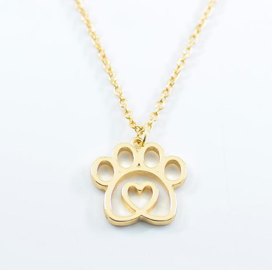 K900 Foreign Trade Hot Selling New Pet Footprint Pendant Hollow Love Dog Paw Necklace Jewelry Manufacturer Wholesale