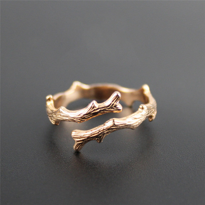 S925 Silver Ring  Literary Branch Adjustable  Ring
