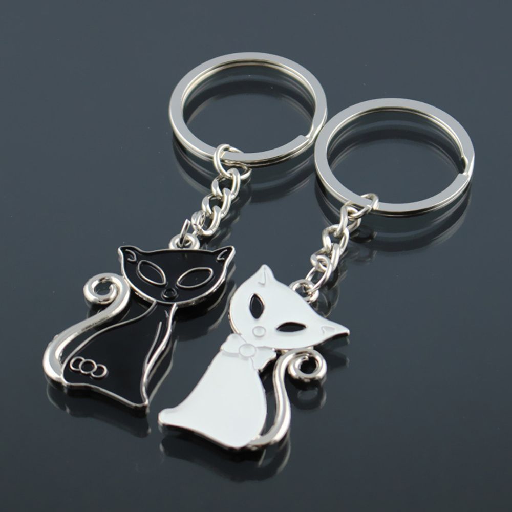 Cat Keychain Ring Ornament-Accessory Cute Couple Lovers Enamel Jewelry Fashion for Alloy