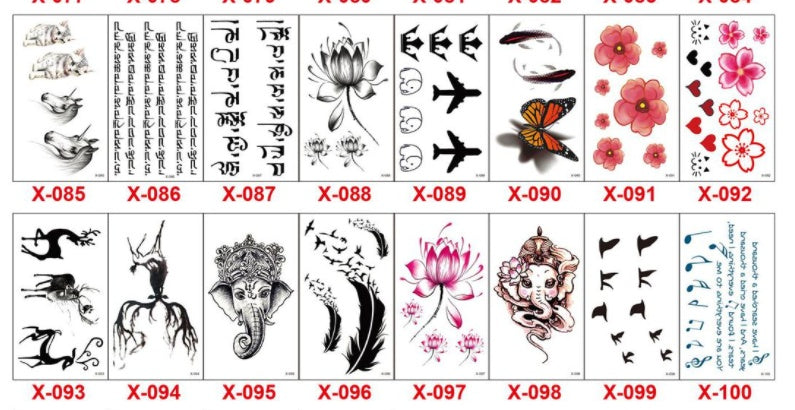Waterproof Tattoo Stickers Small English Flowers And Butterflies