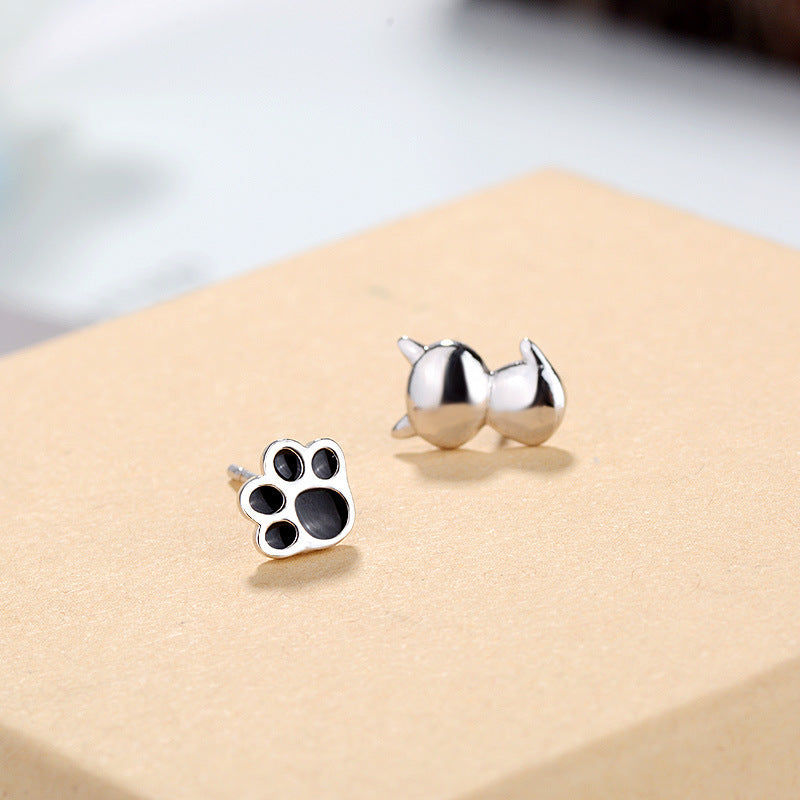 Black Drop Glaze Earring For Kitty